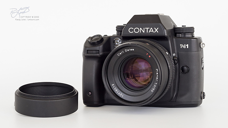 A Contax N1 pro body, w/ 50mm Zeiss Contax AF f/1.4 lens - LumiWorx